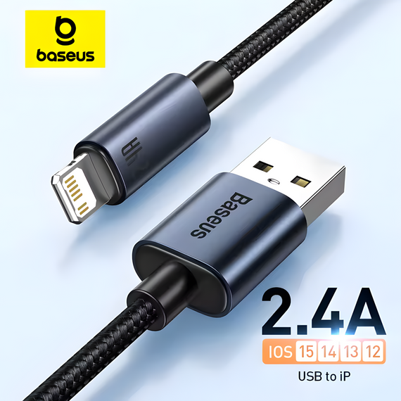 Кабель USB Baseus lightning зі швидким заряджанням 2.4 A Fast Charge 1 метр | Зображення 1