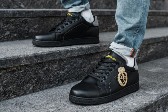 Кеды Dolce&Gabbana Snakers Logo Black кроссовки дольче габана | Зображення 3