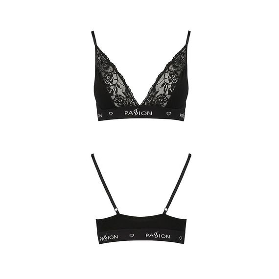 Эластичный топ с кружевом Passion PS001 TOP S, black | Зображення 4