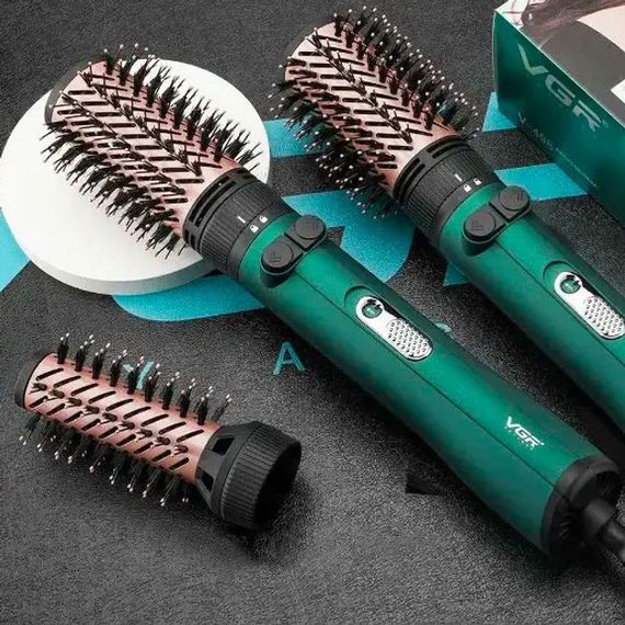 Фен електричний з насадками VGR, Фен з іонізацією і регулюванням температури професійна щітка ZK-42 | Зображення 4