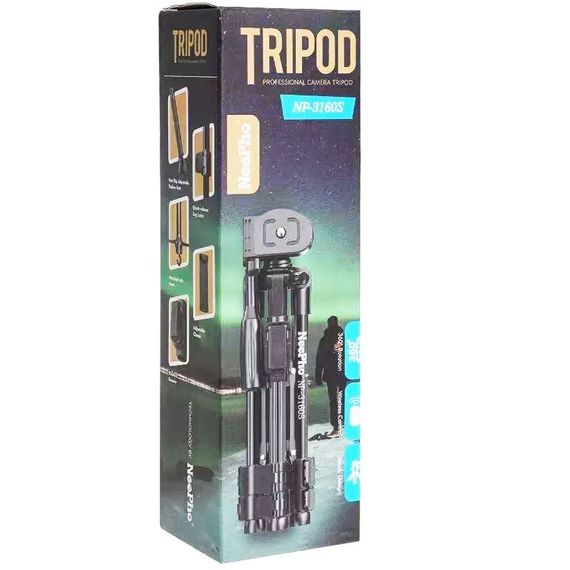 Штатив NeePho NP-3160S для съемки 30-68.5см с держателем+пульт Black | Зображення 5