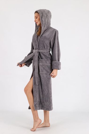 Жіночий халат Nusa 6890, сірий 3XL | Зображення 4