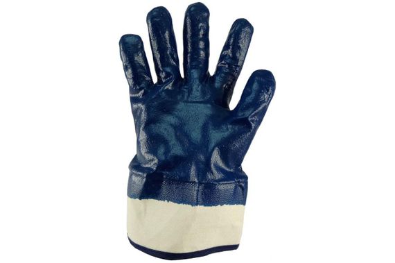 Рукавички з нітриловим покриттям р10 (сині краги без хеддера) СІЛА 481203