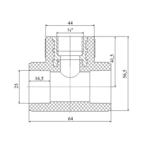 Трійник PPR Blue Ocean 25х3/4"х25 ВР SD00009246 | Зображення 1