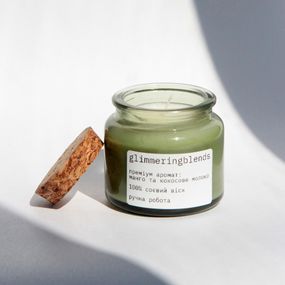 Ароматична свічка glimmeringblends "манго та кокосове молоко" з соєвого воску 100 мл