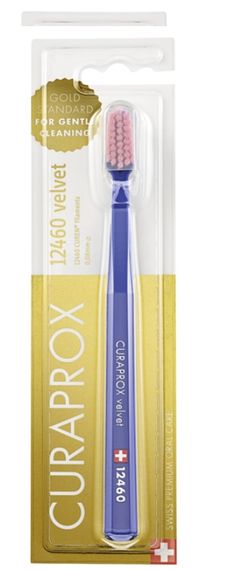 Зубна щітка Curaprox CS12460 Velvet, ультрам'яка, товщина d 0,08мм., Темно-синій з рожевим (DBP)