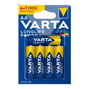 Батарейка лужна AA/LR6 (бл-4+1шт) VARTA Longlife Power