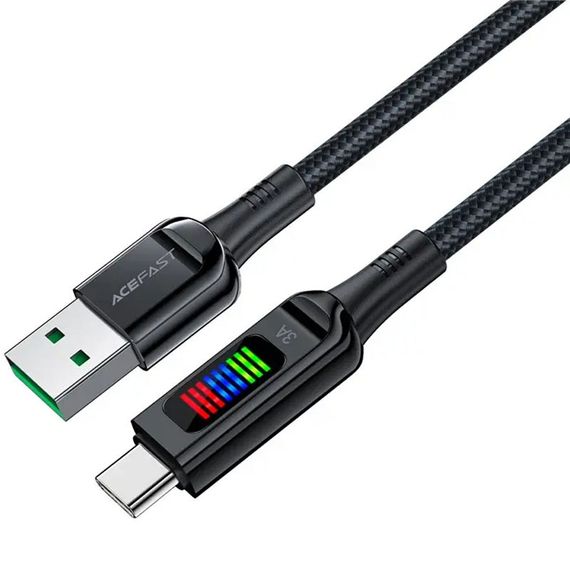 Дата кабель Acefast C7-04 USB-A to USB-C zinc alloy (1.2m) Black | Зображення 1