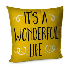 Подушка диванная с бархата It`s a wonderful life 45x45 см (45BP_22NG026)