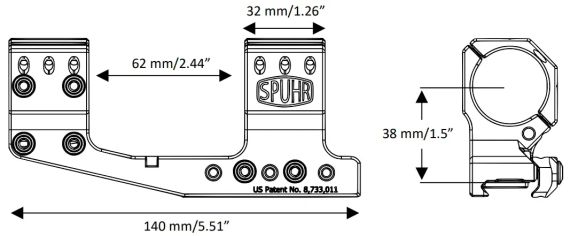 Моноблок Spuhr SP-3622 Gen3 з виносом. d - 30 мм. High. 6 MIL/20.6 MOA. Picatinny | Зображення 3