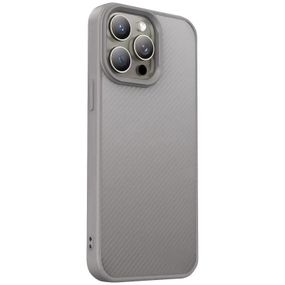 TPU чехол Carbon Protective with Magsafe для Apple iPhone 15 Pro (6.1") Grey
