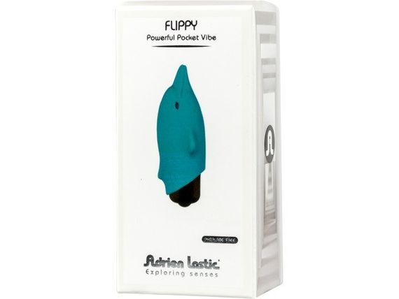 Міні-вібратор у вигляді дельфінчика, блакитний, Adrien Lastic Pocket Vibe Flippy Blue, 7,5 х 2,5 см Sex Aura | Зображення 3