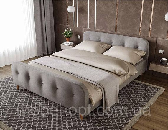 Ліжко двоспальне Skandi 140x200 см колір Бірюзовий (морська хвиля) тканина рогожка, в скандинавському стилі | Зображення 3