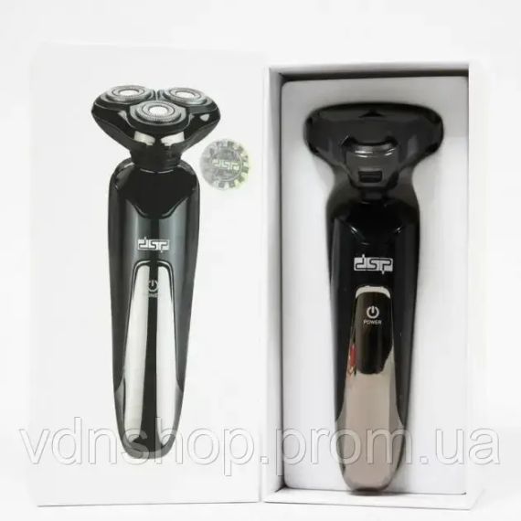 Бритва Електрична на 3 плаваючі головки DSP 60017 Роторна Електробритва чоловіча для вологого та сухого гоління | Зображення 6