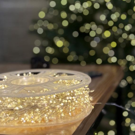 Світлодіодна гірлянда мішура 100м, 2500 LED, срібний провід, пульт дистанційного керування, 8 режимів, 220В XPRO WW-1 (47396-_1165)