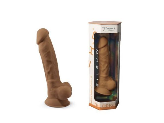 Фалоімітатор SilexD Johnny Caramel (MODEL 1 size 7in), двошаровий, силікон + Silexpan, діаметр 3,8см | Зображення 7