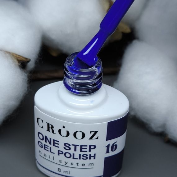 Однофазный гель лак Crooz One Step Gel Polish №16 (глубокий электрик) 8мл | Зображення 1