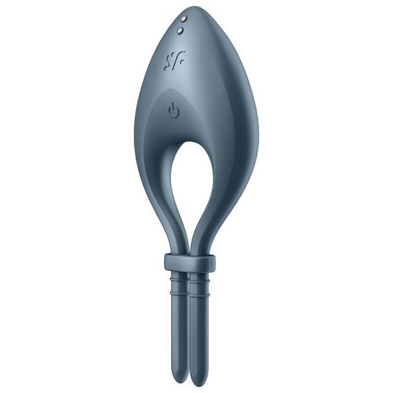 Ерекційне смарт віброкільце ласо з регулюванням розміру Satisfyer Bullseye, Темно синій