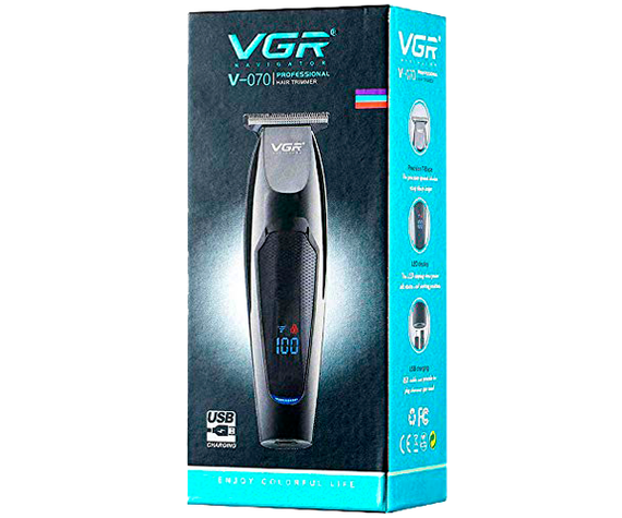 Машинка для стрижки волосся, вусів та бороди з USB зарядкою VGR V-070 чорна 10W (24323-V-070_330) | Зображення 5