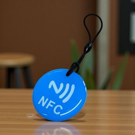 NFC мітка брелок NTAG213 круглий 35 мм - Blue | Зображення 1