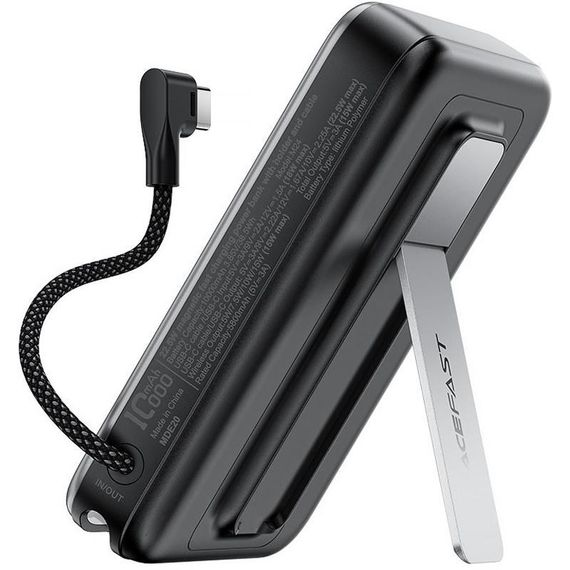 Портативное ЗУ Power Bank Acefast M24 22.5W с БЗУ 10000 mAh Metal gray | Зображення 1