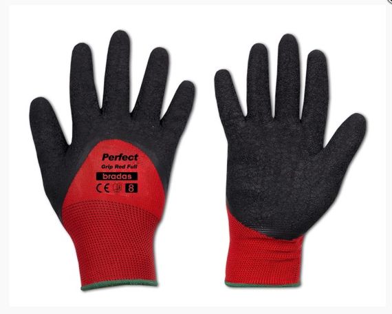 Рукавички захисні Bradas PERFECT GRIP RED FULL латекс розмір 9 RWPGRDF9