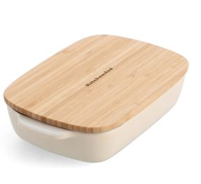 Форма для запікання з кришкою KitchenAid СС006105-001 6,5 х15, 5х26 см 0.9 л кремова