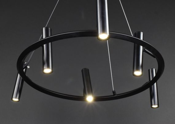 Люстра світлодіодна підвісна LED світильник для квартири на стелю лед 27743 Чорний 40-150х60х60 см. | Зображення 7