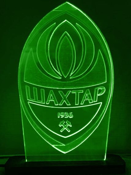 Акриловий світильник-нічник ФК Шахтар зелений tty-n000144
