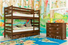 Двоярусне ліжко Засоня 80х190, колір темний горіх