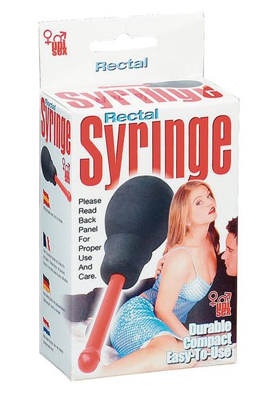 Анальний душ із 2 насадками Seven Creations Rectal Syringe, чорний, 40 мл Sex Aura | Зображення 1