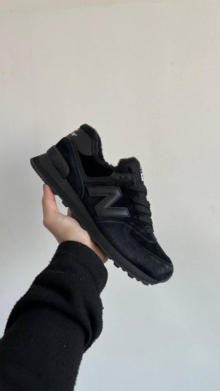 Кросівки зимові низькі New 574 Black Хутро  , В'єтнам зима 4055 44 28 см