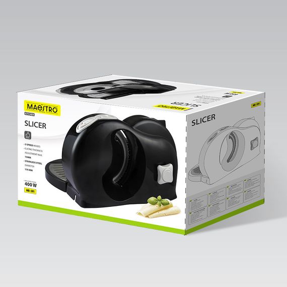 Слайсер-ломтерізка електричний Maestro MR-591 для нарізки м’яса, сиру, хліба та овочів | Зображення 5