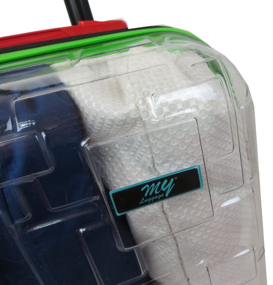 Прозора мала пластикова валіза + комплект органайзерів 42L My Luggage | Зображення 7