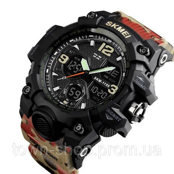 Часы наручные мужские SKMEI 1155BAG RED CAMO, брендовые мужские часы. Цвет: красный камуфляж | Зображення 1