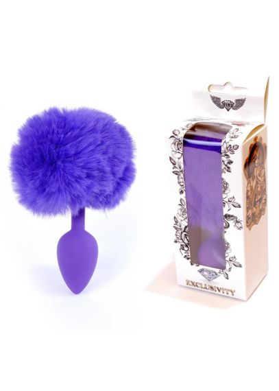 Анальна пробка - Bunny Tail Silicone Purple Plug Purple Sex Aura
