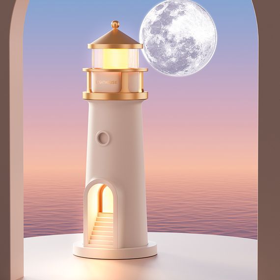 Нічний маяк з проекцією місяця  LightHouse проектор місяця з акумулятором | Зображення 1