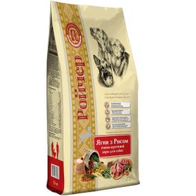 Ройчер Ягненок с рисом Гипоаллергенный корм для собак. Мясо ягненка 27%, рис 20%, коричневый рис 15%. (7,5 кг)