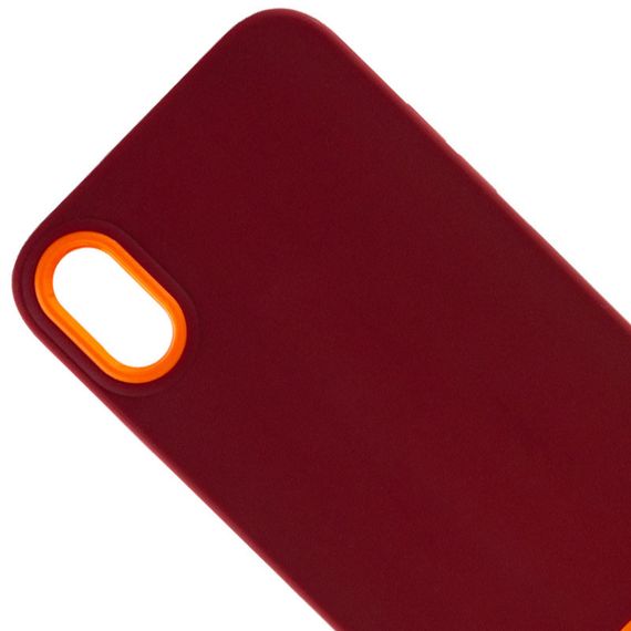 Чохол TPU+PC Bichromatic для Apple iPhone XR (6.1") Силікон, Brown burgundy / Orange | Зображення 1