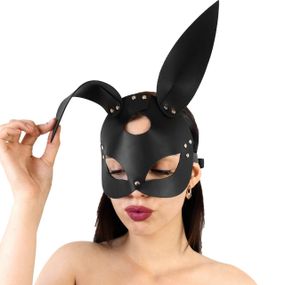 Шкіряна маска Зайчика Art of Sex - Bunny mask, колір Чорний sexstyle