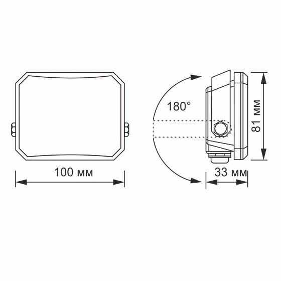 LED Прожектор 20W 5000К 220V чорний VLE-F3-0205B F3 Videx | Зображення 1