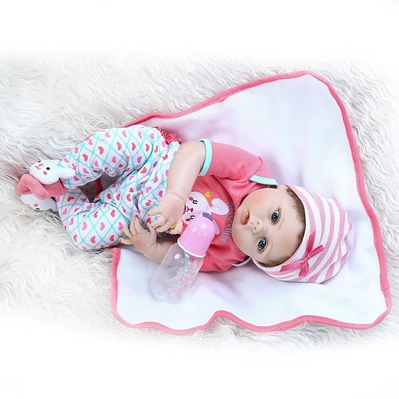 Силіконова Колекційна Лялька Реборн Reborn Дівчинка Нана (Вінілова Лялька) Висота 55 см | Зображення 2