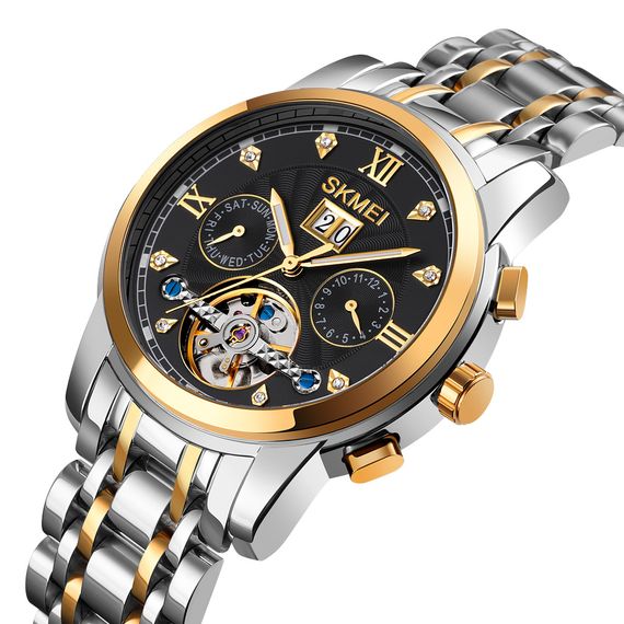 Жіночий годинник Skmei M029TGDBK Gold-Silver-Black | Зображення 1