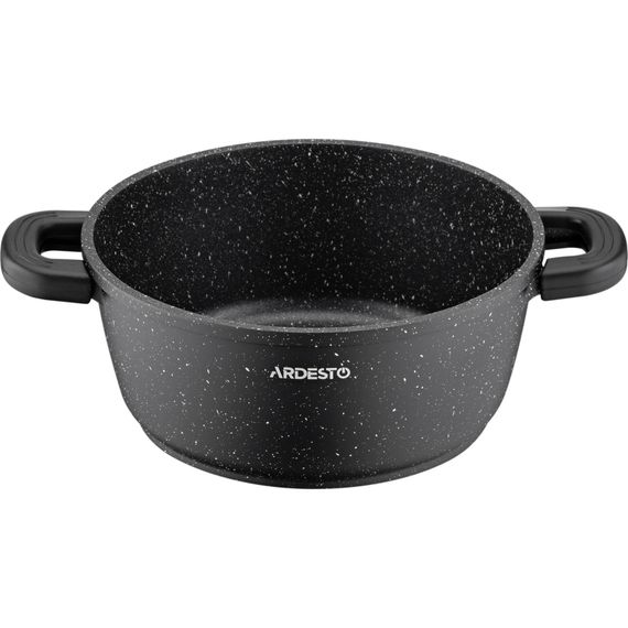 Каструля Ardesto Gemini Anzio скляна кришка 20 см 2,5 л чорна (AR2420GE) | Зображення 2