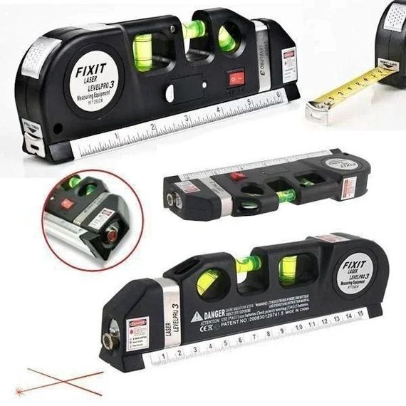 Лазерний рівень із вбудованою рулеткою Laser Level Pro 3 Нівелір будівельний | Зображення 1