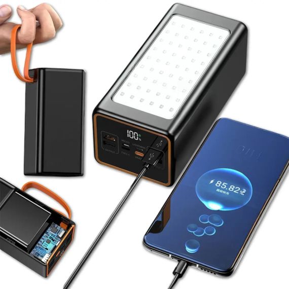 Потужний Power Bank 70000 mAh зі швидким заряджанням XP-51 20 W, кемпінговою LED-лампою та цифровим дисплеєм | Зображення 1