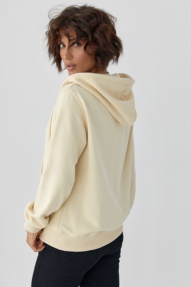 Жіноче худі на блискавці - кремовий цвет, S (є розміри) | Зображення 1