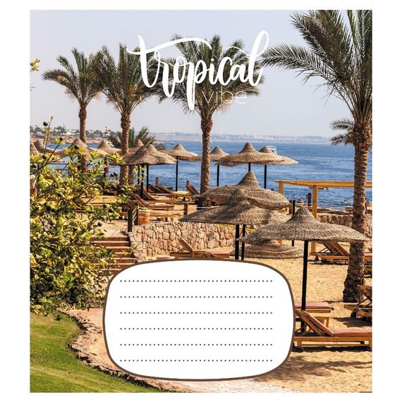 Зошит учнівський "Тропічний вайб" 018-530056K-3 в клітинку, 18 аркушів