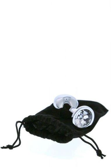 Dt21787 анальна пробка з каменем GLEAMING LOVE SILVER PLUG LARGE sexstyle | Зображення 3