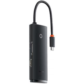 Перехідник HUB Baseus Lite Series 6in1 (Type-C to HDMI+2xUSB3.0+Type-C Data+SD/TF) (WKQX050001) Black